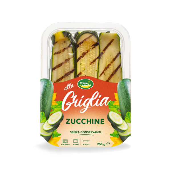 Riverfrut linea Cottintavola, Zucchine grigliate V gamma, senza conservanti.
