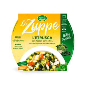 Zuppa l'etrusca con fagioli cannellini, cavolo nero e cavolo verza