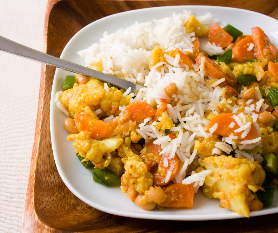 Riverfrut, Tris al vapore al curry con riso basmati, ricetta orientale