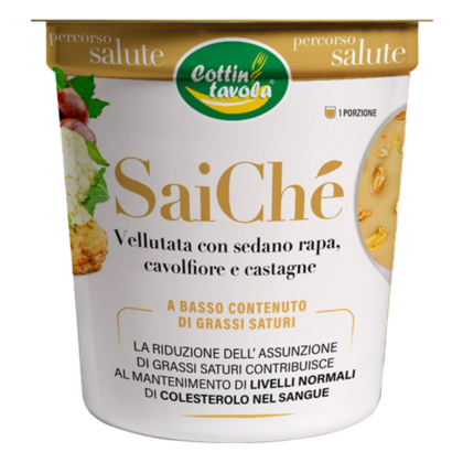 Vellutata con sedano rapa, cavolfiore e castagne